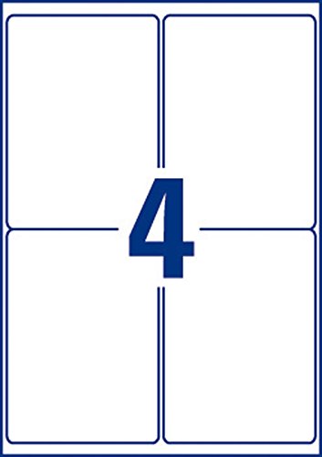 Best Value Avery Self Adhesive Parcel Shipping Labels, Inkjet Printers, 4 Labels Per A4 sheet, 100 labels, QuickDRY (J8169)