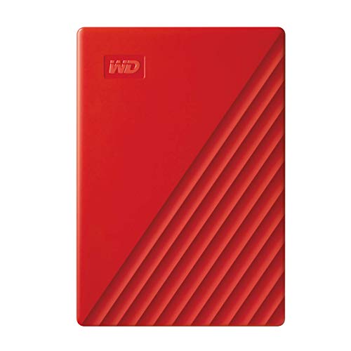 WD My Passport WDBPKJ0040BRD - Hard drive - encrypted - 4 TB - external (portable) - USB 3.2 Gen 1 - 256-bit AES - red