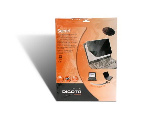 DICOTA Secret 17.3" (16:9) 2-Way Privacy Filter for PC monitor and Laptop/Notebook Screens. With this installed, the view directly in front is unaffected but it prevents unwanted eyes from seeing what you see. This model is a 2-way version which protects from most typical situations (left/right). Touchscreen functionality unaffected. Provides scratch protection for the screen. Also anti glare. Included sticky tabs are placed on the left, right and bottom sides of the screen frame (bezel) -the