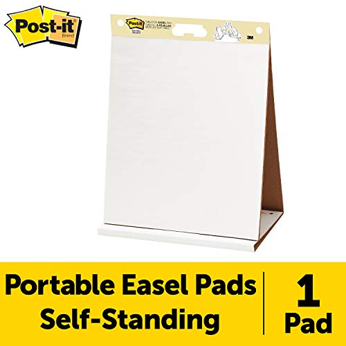 Best Value Post-it 584 x 508 mm Table Top Easel Pad Portable Flip Chart with Foldable Tabletop Stand, 1 x note pad with 20 self-adhesive sheets