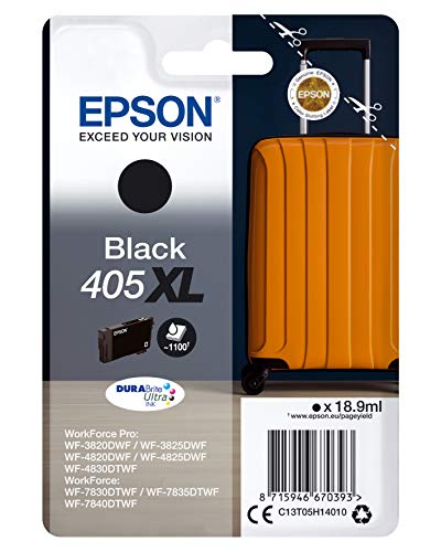 Epson 405XL - 18.9 ml - XL - black - original - blister with RF/acoustic alarm - ink cartridge - for WorkForce WF-7830, 7835, 7840, WorkForce Pro WF-3820, 3825, 4820, 4825, 4830