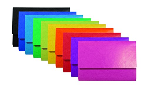 Best Value Exacompta Iderama Document Wallets, 265 gsm, Foolscap - Assorted Colours, Pack of 25