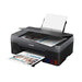 Canon PIXMA G2560 MegaTank Printer, Print/Copy/Scan. Up to 4800 x 1200 dpi, 10.8 ipm(mono), approx. 6 ipm (Colour), Borderless Printing. Cartridges  GI-51. Yield Black: 6,000 pages. Colour: 7,700 pages. Windows, Mac OS, Chrome OS, USB