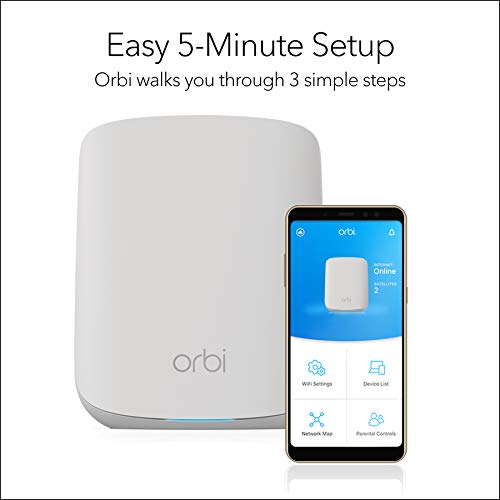 NETGEAR Orbi RBK352 - Wi-Fi system (router, extender) - up to 2,500 sq.ft - mesh - GigE - 802.11a/b/g/n/ac/ax - Dual Band