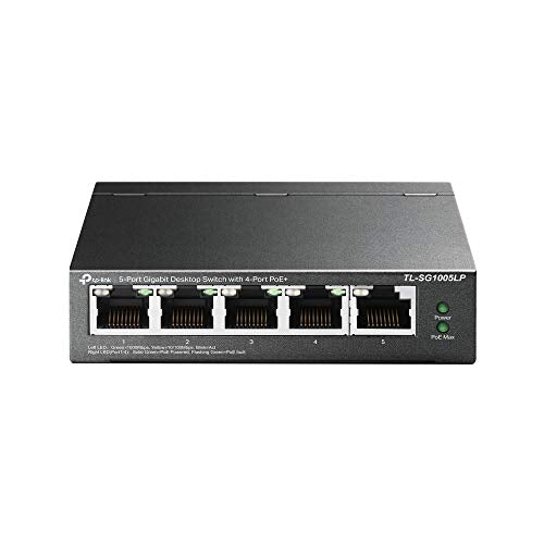 TP-Link TL-SG1005LP - V1 - switch - unmanaged - 5 x 10/100/1000 (4 PoE+) - desktop, wall-mountable - PoE+ (40 W)