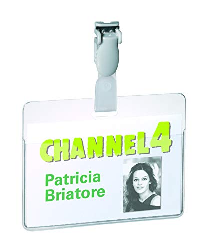 Best Value Durable Visitor Name Badge 60 x 90 mm - Clear (Pack of 25)