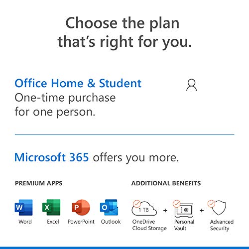 Microsoft Office Home and Student 2019 - Box pack - 1 PC/Mac - medialess, P6 - Win, Mac - English - Eurozone