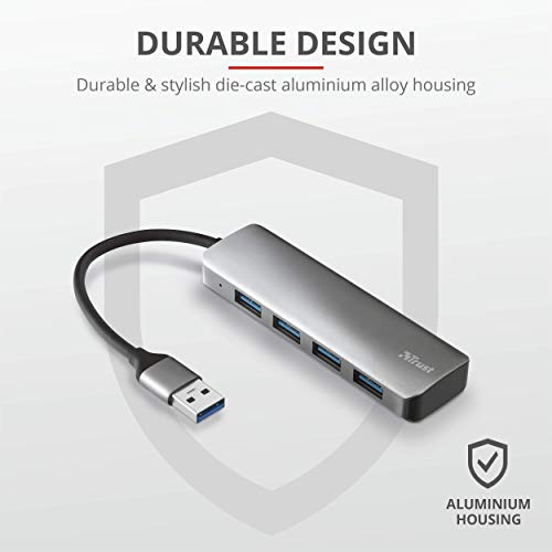 Halyx Aluminium 4 Port USB 3.2 Hub Grey