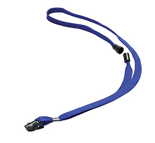 Best Value Durable Textile Badge Necklace 10 mm - Blue, Pack of 10