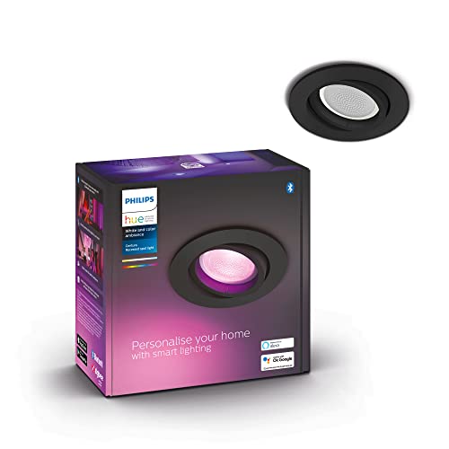 Philips Hue White and Color Ambiance Centura - Recessed spot light - LED spot light bulb - GU10 - 5.7 W - class G - 16 million colours/warm white to cold white light - 2000-6500 K - black