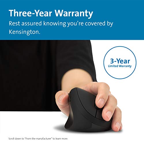 Kensington Pro Fit Ergo Wireless Mouse - Vertical mouse - ergonomic - left-handed - 6 buttons - wireless - 2.4 GHz