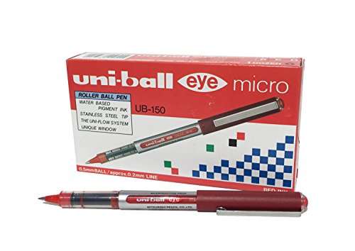 Best Value Uni-Ball 162560000 0.5 mm Nib UB-150 Eye Micro Rollerball Pen - Red (Pack of 12)