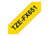 Brother TZe-FX651 - Black on yellow - Roll (2.4 cm x 8 m) 1 roll(s) flexible tape - for Brother PT-D600, P-Touch PT-3600, D600, D800, E550, P750, P900, P950, P-Touch EDGE PT-P750
