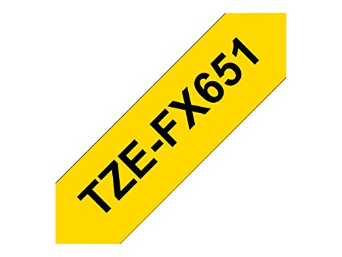 Brother TZe-FX651 - Black on yellow - Roll (2.4 cm x 8 m) 1 roll(s) flexible tape - for Brother PT-D600, P-Touch PT-3600, D600, D800, E550, P750, P900, P950, P-Touch EDGE PT-P750