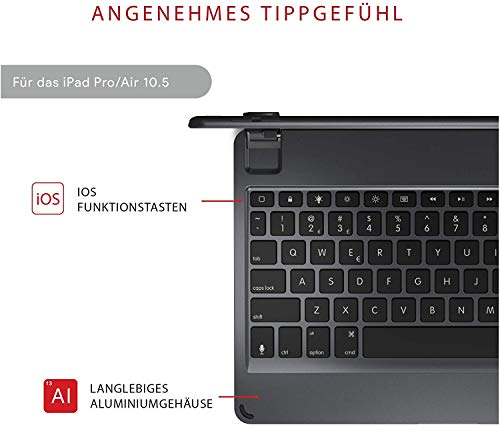 Brydge 10.5 Inches QWERTY Spanish Bluetooth Wireless Keyboard for Apple iPad Air 3rd Generation and iPad Pro  Lightweight Aluminium Body Backlit Keys 