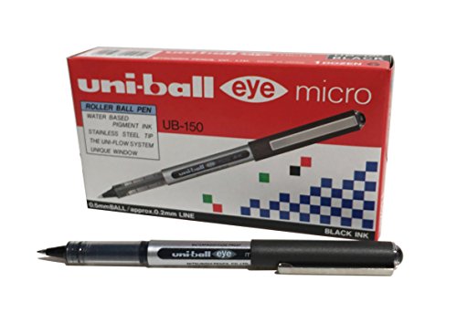 Best Value Uni-Ball 162545000 0.5 mm Nib UB-150 Eye Micro Rollerball Pen - Black (Pack of 12)