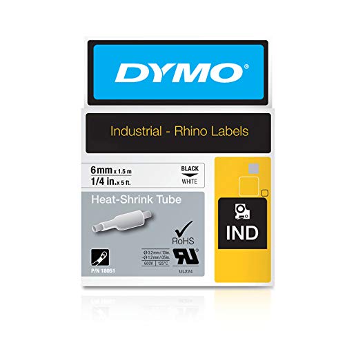 Dymo Rhino Heat Shrink Tube 6mm white 18051