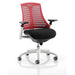 Flex Task Operator Chair White Frame Fabric Seat Red Back With Arms OP000063
