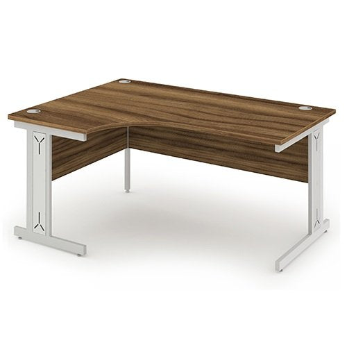 Impulse 1600mm Right Crescent Desk White Top Panel End Leg I000410