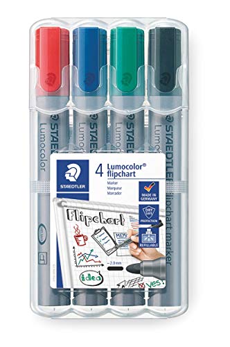 Best Value Staedtler Lumocolor Flipchart marker 356 WP4 - Multicolour (Pack of 4)