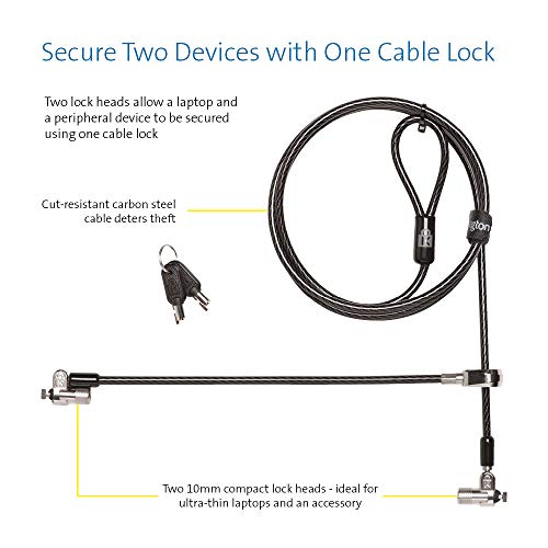 Kensington MicroSaver 2.0 Keyed Twin Laptop Lock - Security cable