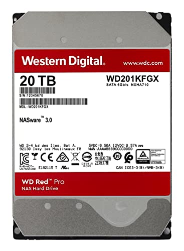 WD Red Pro NAS Hard Drive WD201KFGX - Hard drive - 20 TB - internal - 3.5" - SATA 6Gb/s - 7200 rpm - buffer: 512 MB