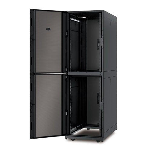 NetShelter SX Colocation 2 x 20U 600mm Wide x 1070mm Deep Enclosure with Sides Black. Size (WxDxH: 60 cm x 107 cm x 199 cm) May require special handling and delivery can take up to 3 days due to the size. Check with sales.