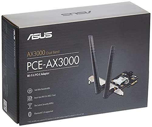 ASUS PCE-AX3000 - Network adapter - PCIe - 802.11a, 802.11b/g/n, Bluetooth 5.0, 802.11ax (Wi-Fi 6)