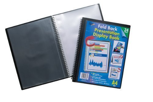 Best Value Tiger 301783 13803X 24 A4 Pocket Fold Back Display Book - Black