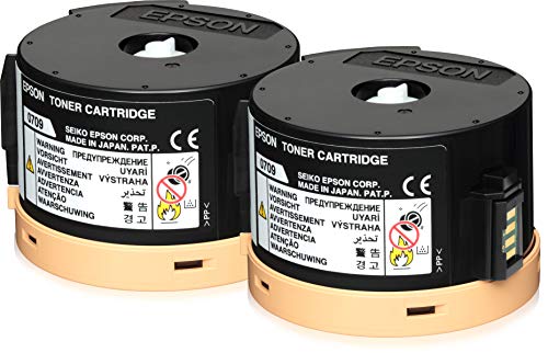 Epson 0710 - 2-pack - high capacity - black - original - toner cartridge - for WorkForce AL-M200DN, AL-M200DN Double pack bundle ETD, AL-M200DW, AL-MX200DNF, AL-MX200DWF