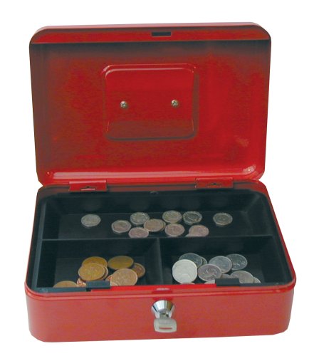 Best Value Cathedral 20 cm 8-Inch Value Metal Cash Box - Red