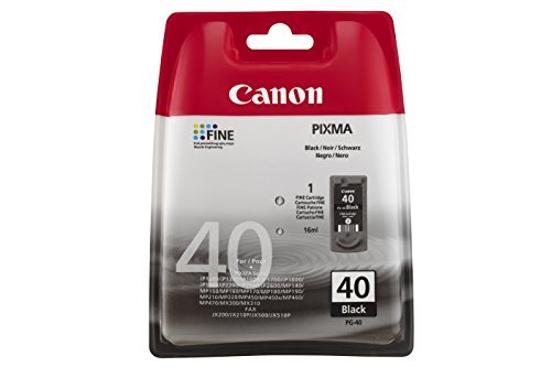 Canon PG-40 - 0615B042 - 1 x Black - Blister -Ink tank - For FAX JX210, PIXMA iP1800,iP1900,iP2600,MP140,MP190,MP210,MP220,MP470,MX300,MX310