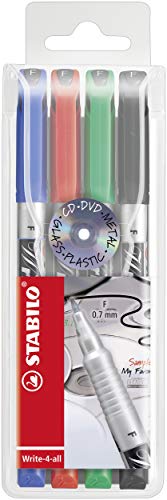 Best Value Permanent Marker - STABILO Write-4-all Wallet of 4 fine assorted colours