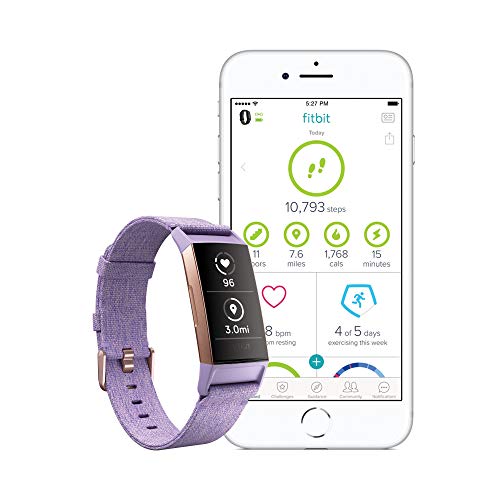 Fitbit Charge 3 - Special Edition - rose gold - activity tracker with sport band - lavender - monochrome - Bluetooth - 30 g