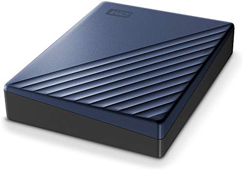 WD My Passport Ultra WDBC3C0020BBL - Hard drive - encrypted - 2 TB - external (portable) - USB 3.0 (USB-C connector) - 256-bit AES - blue