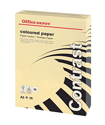 Best Value Coloured Paper Cream A3 80gsm (500 Sheets = 1 Ream)
