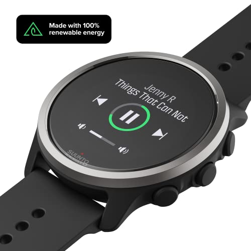 Suunto 5 Peak - 43 mm - black - sport watch with strap - silicone - black - wrist size: 120-200 mm - display 1.1" - Bluetooth - 39 g - black