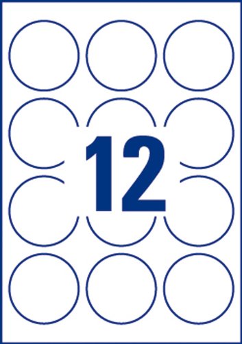 Best Value Avery L7104REV-20 Self-Adhesive Removable Round Labels, 12 Labels Per A4 Sheet