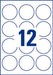Best Value Avery L7104REV-20 Self-Adhesive Removable Round Labels, 12 Labels Per A4 Sheet
