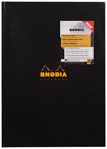 Best Value Rhodia Active Hardback Casebound Business Book, A4, Lined - Black