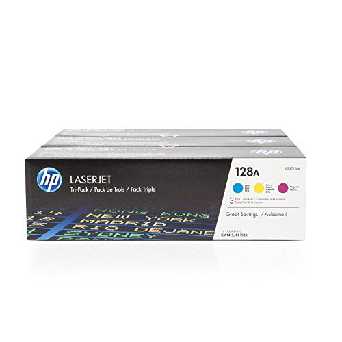 HP 128A - CF371AM - 1 x Yellow,1 x Cyan,1 x Magenta - Toner cartridge - For Color LaserJet Pro CM1415fn, CM1415fnw, CP1525n, CP1525nw
