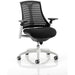 Flex Task Operator Chair White Frame Fabric Seat Black Back With Arms OP000057