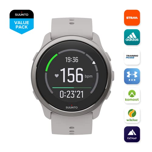 Suunto 5 Peak - 43 mm - grey - sport watch with strap - silicone - grey - wrist size: 120-200 mm - display 1.1" - Bluetooth - 39 g - ridge sand