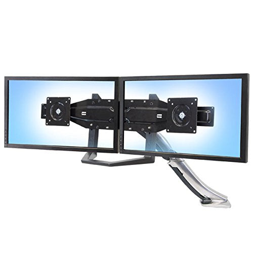 Ergotron Dual Monitor & Handle Kit - Mounting kit (handle, 2 mounting brackets, bow mounting arm) for 2 LCD displays - black - screen size: up to 26" - wall-mountable - for P/N: 45-296-026, 45-304-026