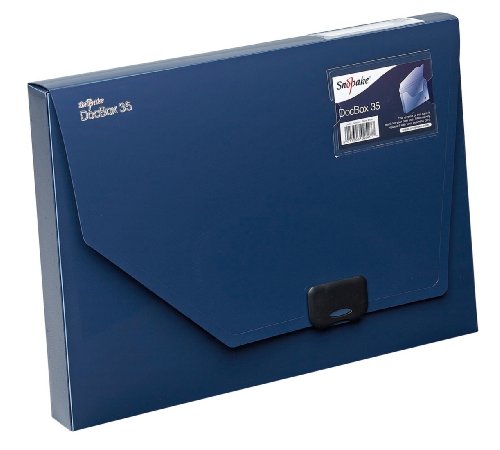 Best Value Snopake 148663 DocBox Box File Polypropylene with Push Lock 35mm Spine A4 Blue Ref 12858