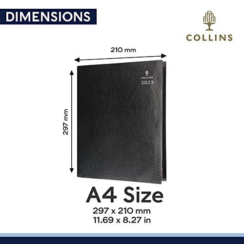 Collins Leadership Diary A4 Day To Page 4 Person Appointments 2023 Black CP6742-23
