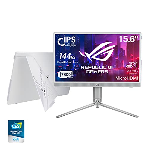 ASUS ROG Strix XG16AHP-W - LED monitor - 15.6" - portable - 1920 x 1080 Full HD (1080p) @ 144 Hz - IPS - 300 cd/m - 800:1 - 3 ms - Micro HDMI, USB-C - speakers
