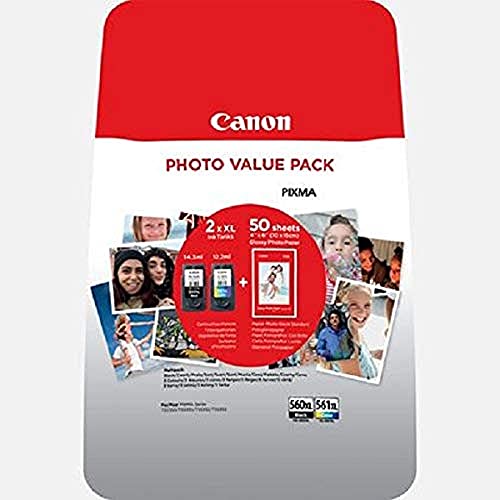 Pack de 2 cartouches d'encre (1 Noire. 1 Couleur ) Cartridge World  compatible Canon PG-560XL CL-561XL