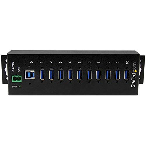Best Value StarTech.com 10 Port USB 3.0 Hub - Industrial Grade - ESD/Surge Protection - Powered & Mountable USB Expander Hub (ST1030USBM)