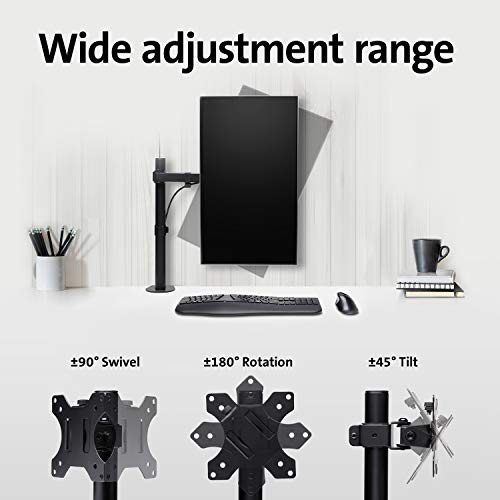 Kensington SmartFit Ergo Single Extended Monitor Arm - Mounting kit - for Monitor (adjustable arm) - black - screen size: up to 34" - desktop, C-clamp, grommet, desk-mountable